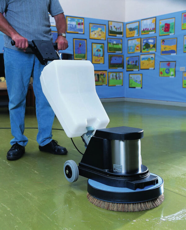 Floor Scrubber / Polisher In Action - 1
