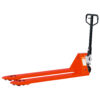 Pallet Truck - 1500mm long reach - left side Long reach pallet truck in lowered position showing 1500mm fork length